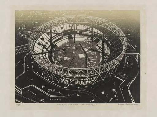 Olympic Stadium with Cranes II