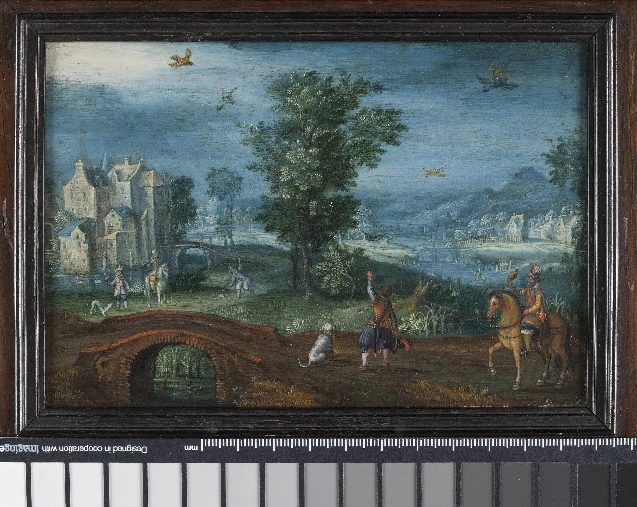 Landscape with Falconers, by Unknown, unspecified, 1650