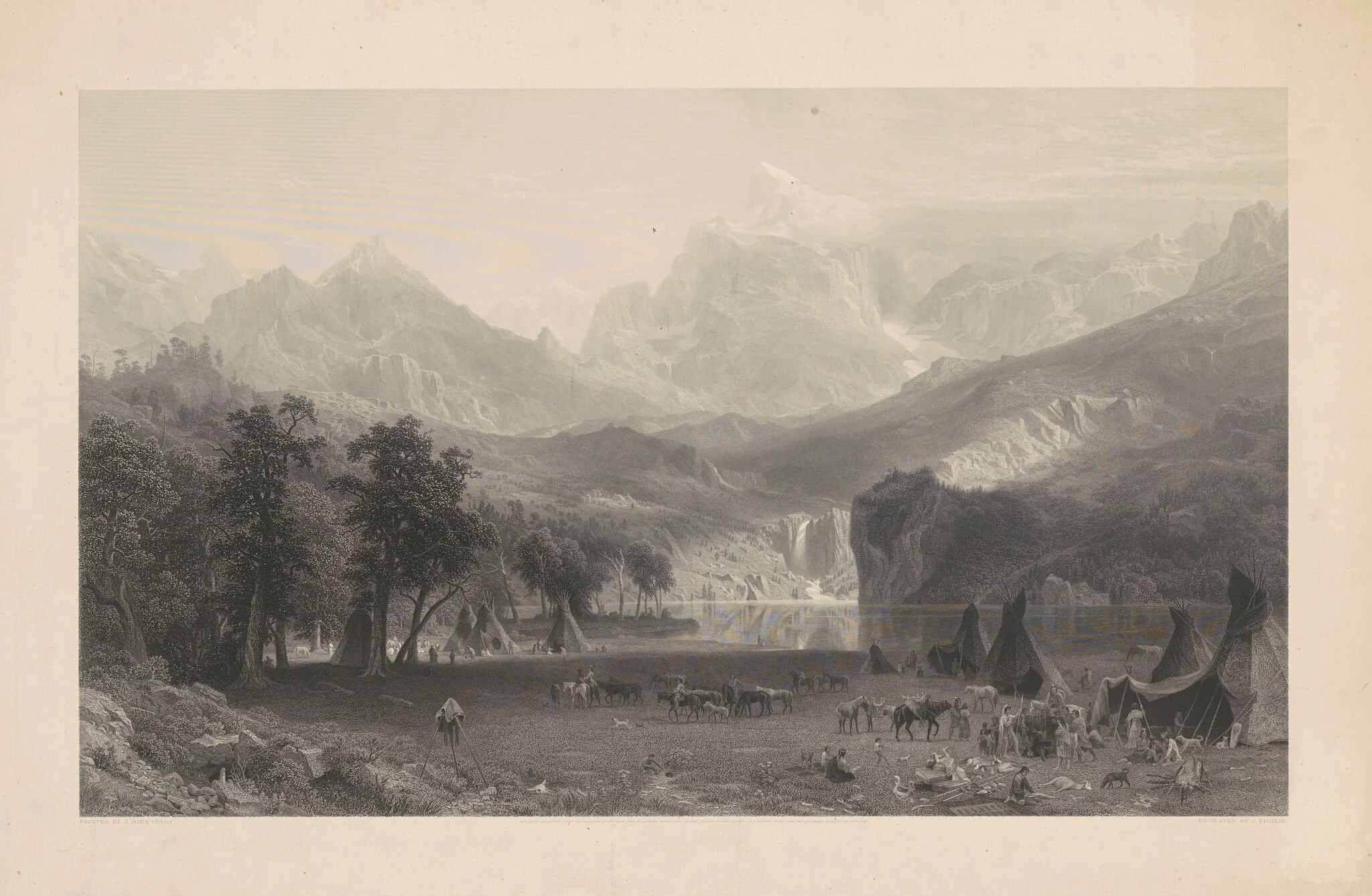 The Rocky Mountains, by James Smillie, ink, 1866