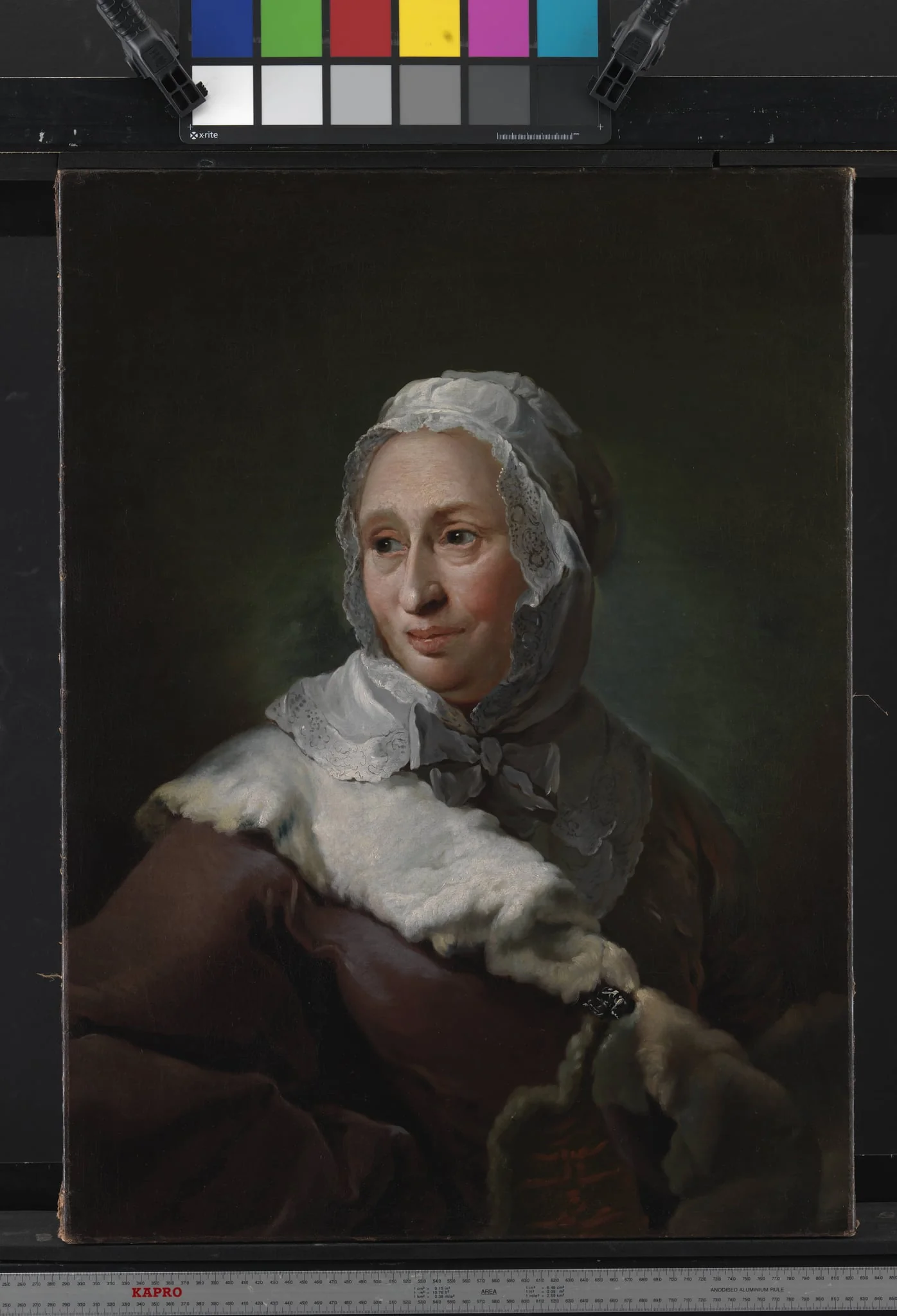 Portræt af Elisabeth Marie Fabritius, født d'Abbestée, by Unknown, 1752