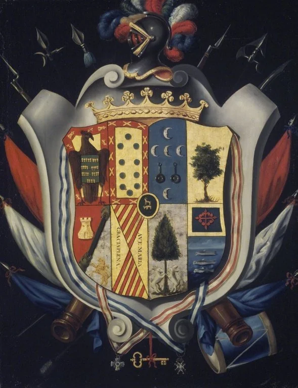 Coat-of-Arms of the Cervantes Family, by Unknown, oil, 1802