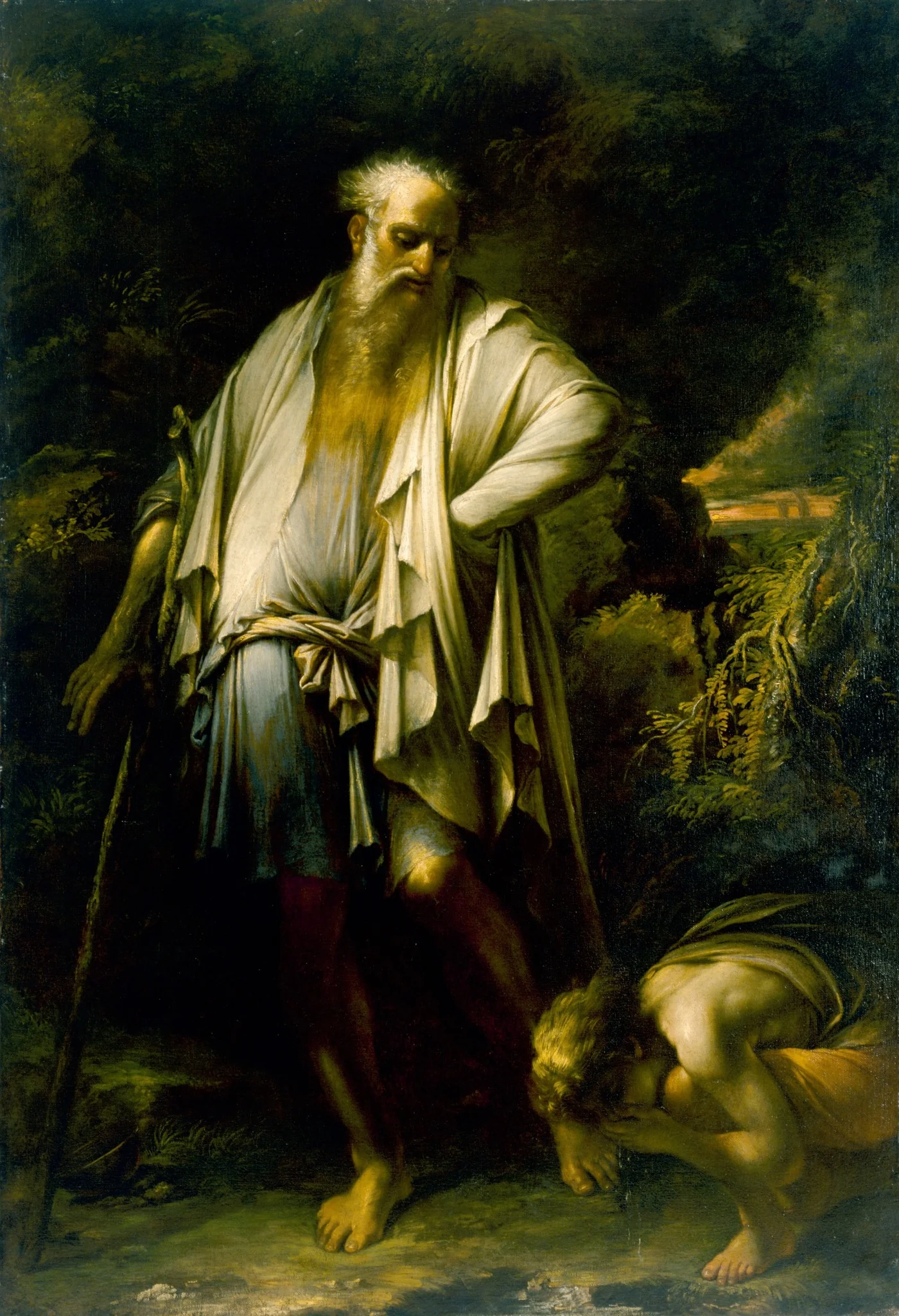 Diogenes Casting Away His Cup, by Salvator Rosa, oil, 1654