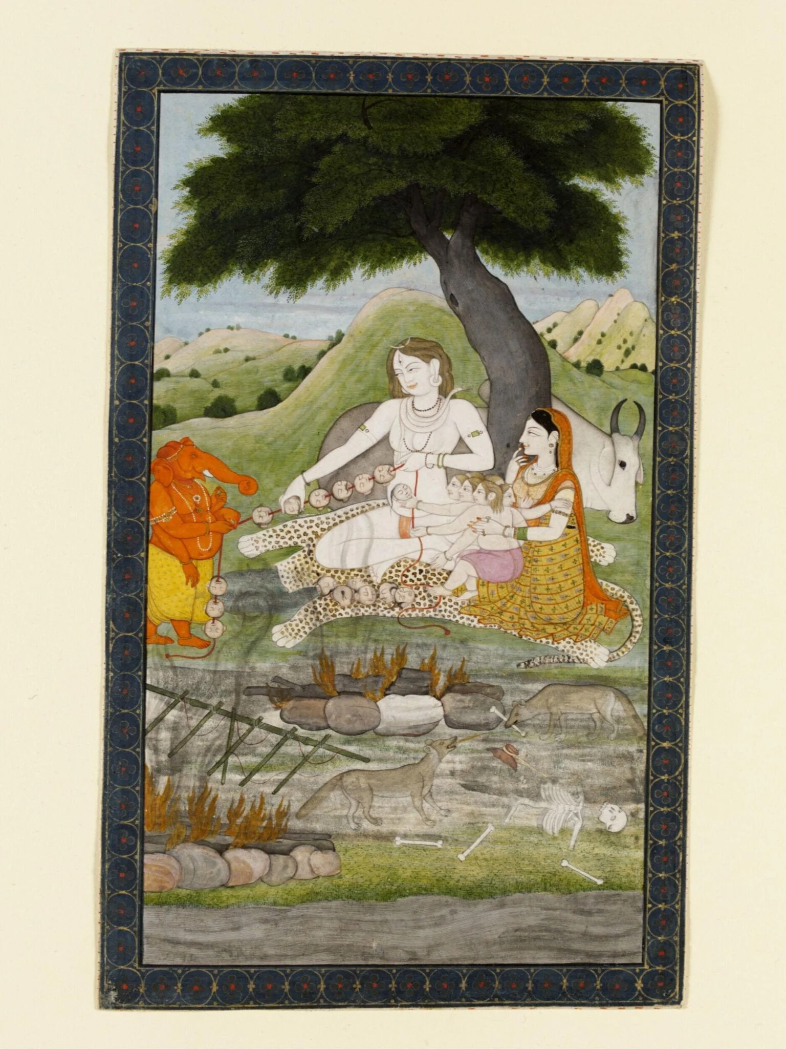 Shiva, Ganesh and Kartikeya, by Unknown, paint, 1810