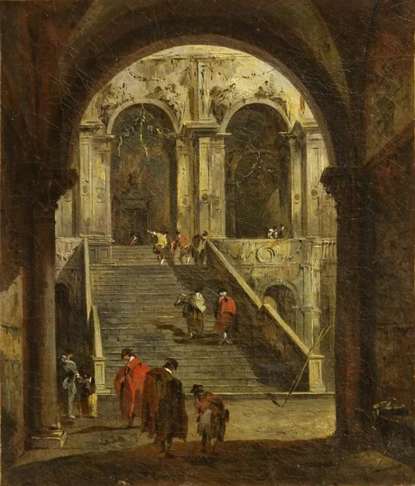 Yard, by Francesco Guardi, oil, 1850
