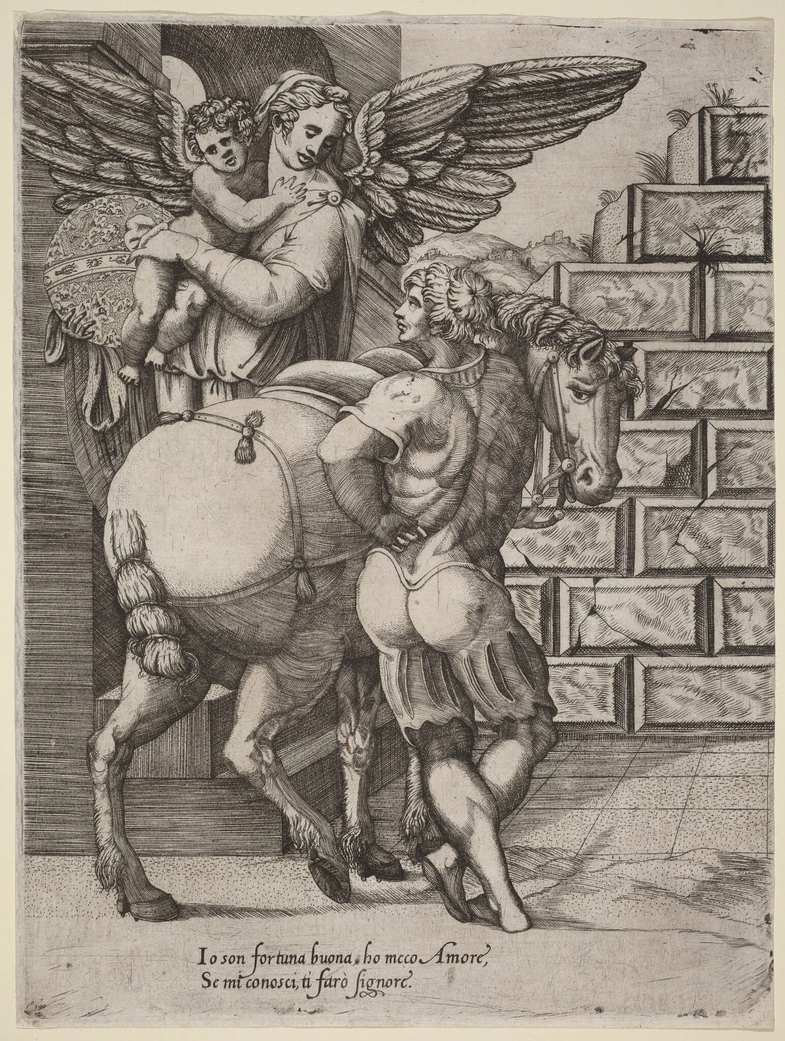 Allegory of Fortune, by Italian 16th Century, ink, 1550