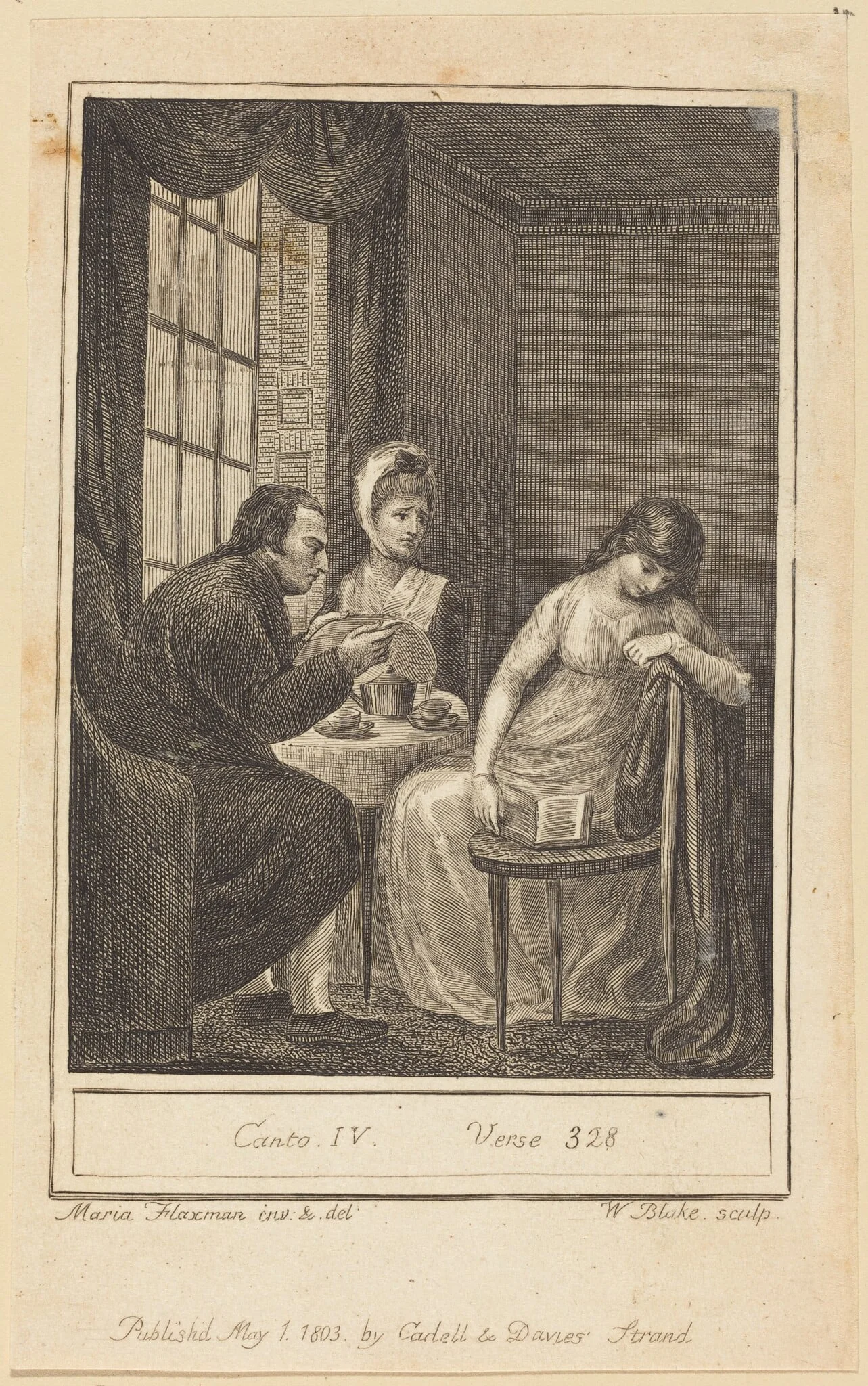 Canto IV, Verse 328, by William Blake, ink, 1803
