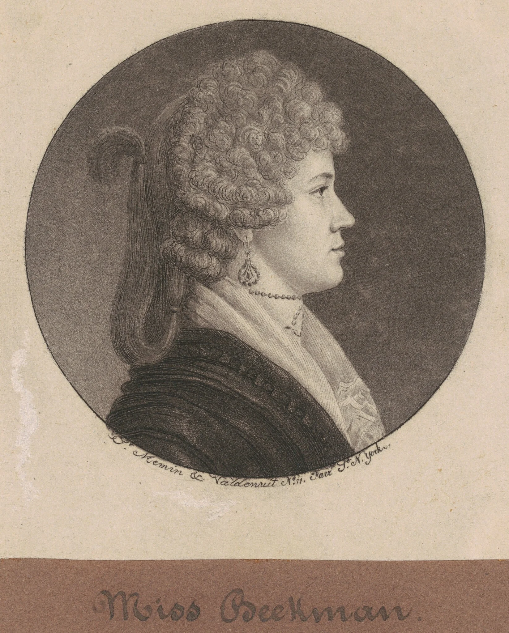 Ann Beekman, by Charles Balthazar Julien Févret de Saint-Mémin, ink, 1796