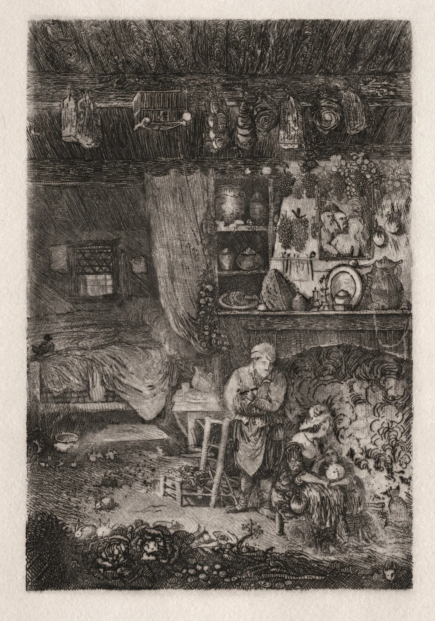 Flemish Interior, by Rodolphe Bresdin, 1861