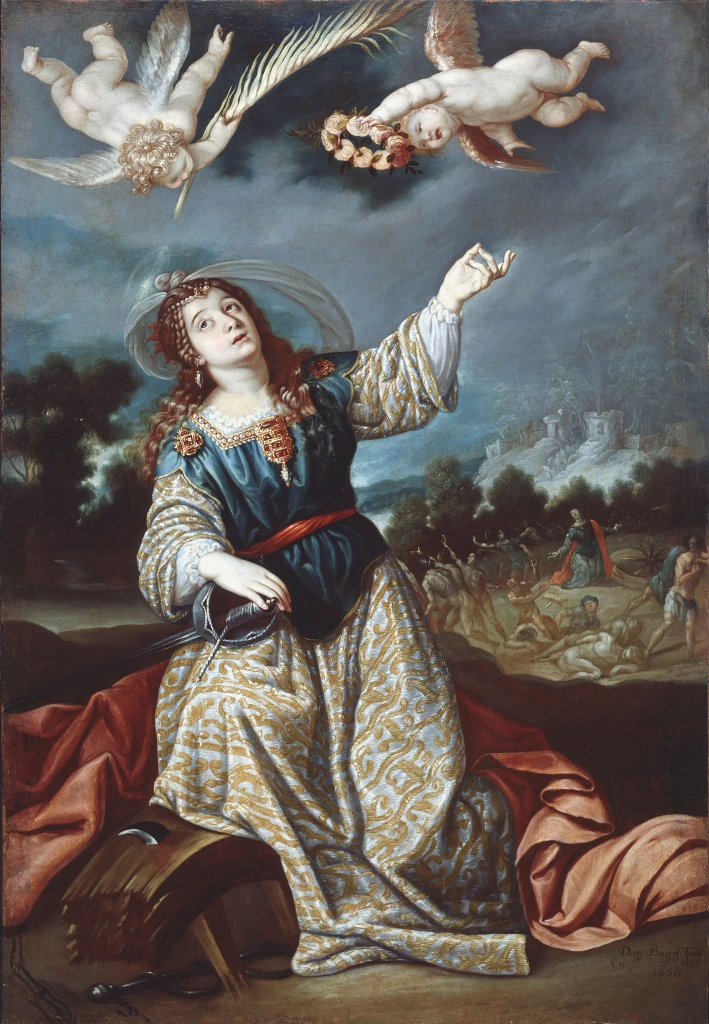 Saint Catherine of Alexandria, by Diego de Borgraf, oil, 1656