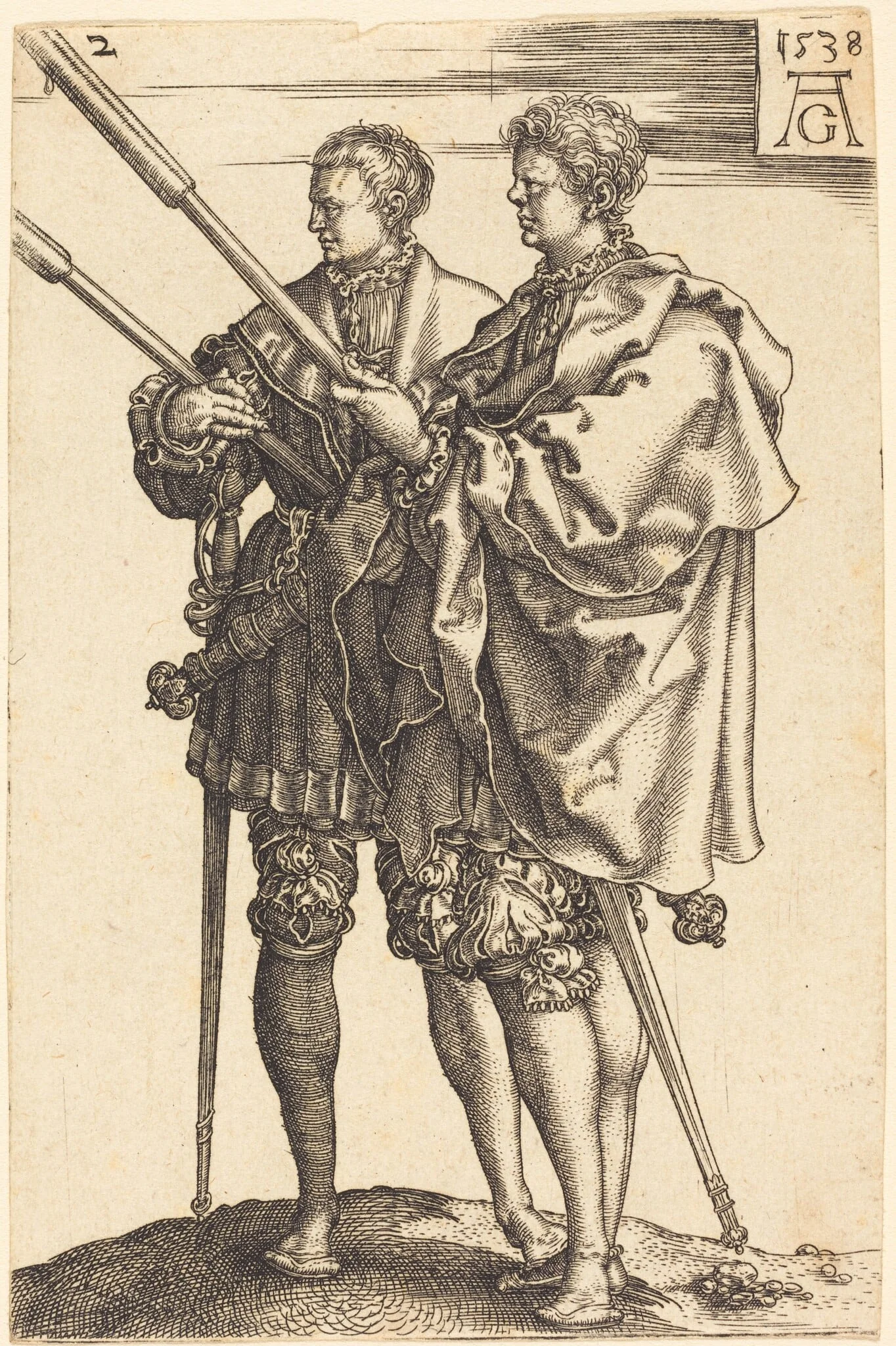 Large Wedding Dancers, by Heinrich Aldegrever, ink, 1538