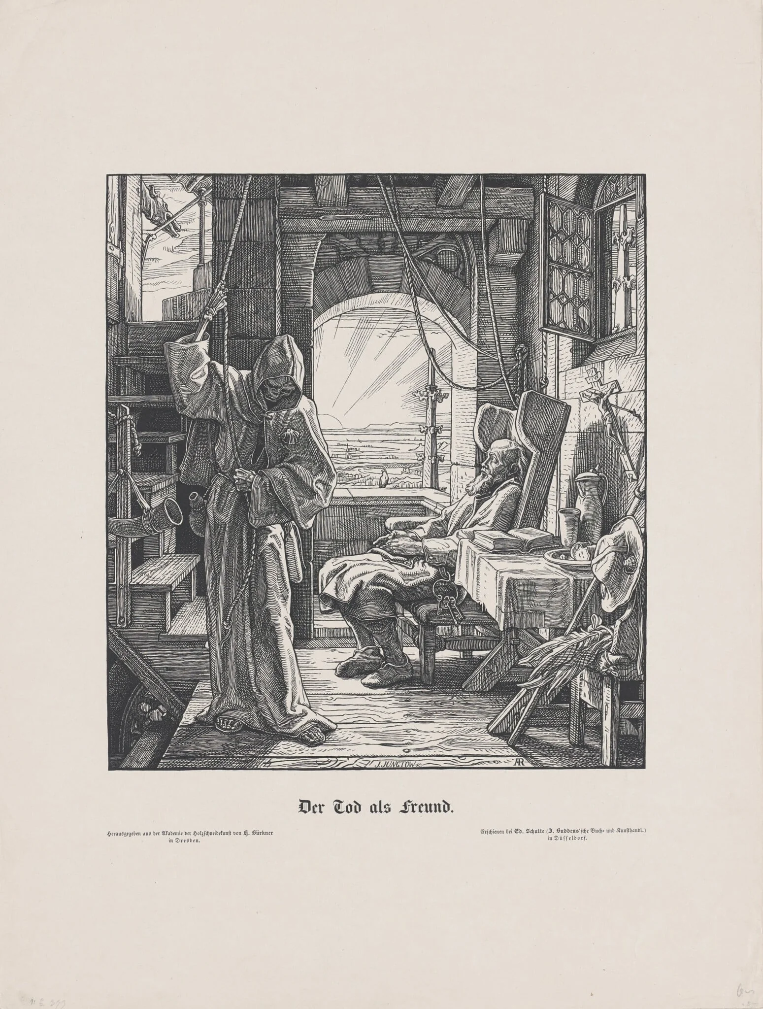 Der Tod als Freund (Death as a Friend), by Alfred Rethel, ink, 1851