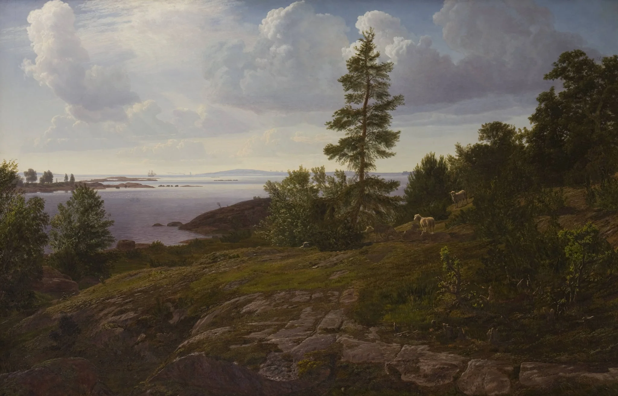 Udsigt over skærgården ved Elleholm i Blekinge, by Unknown, 1854