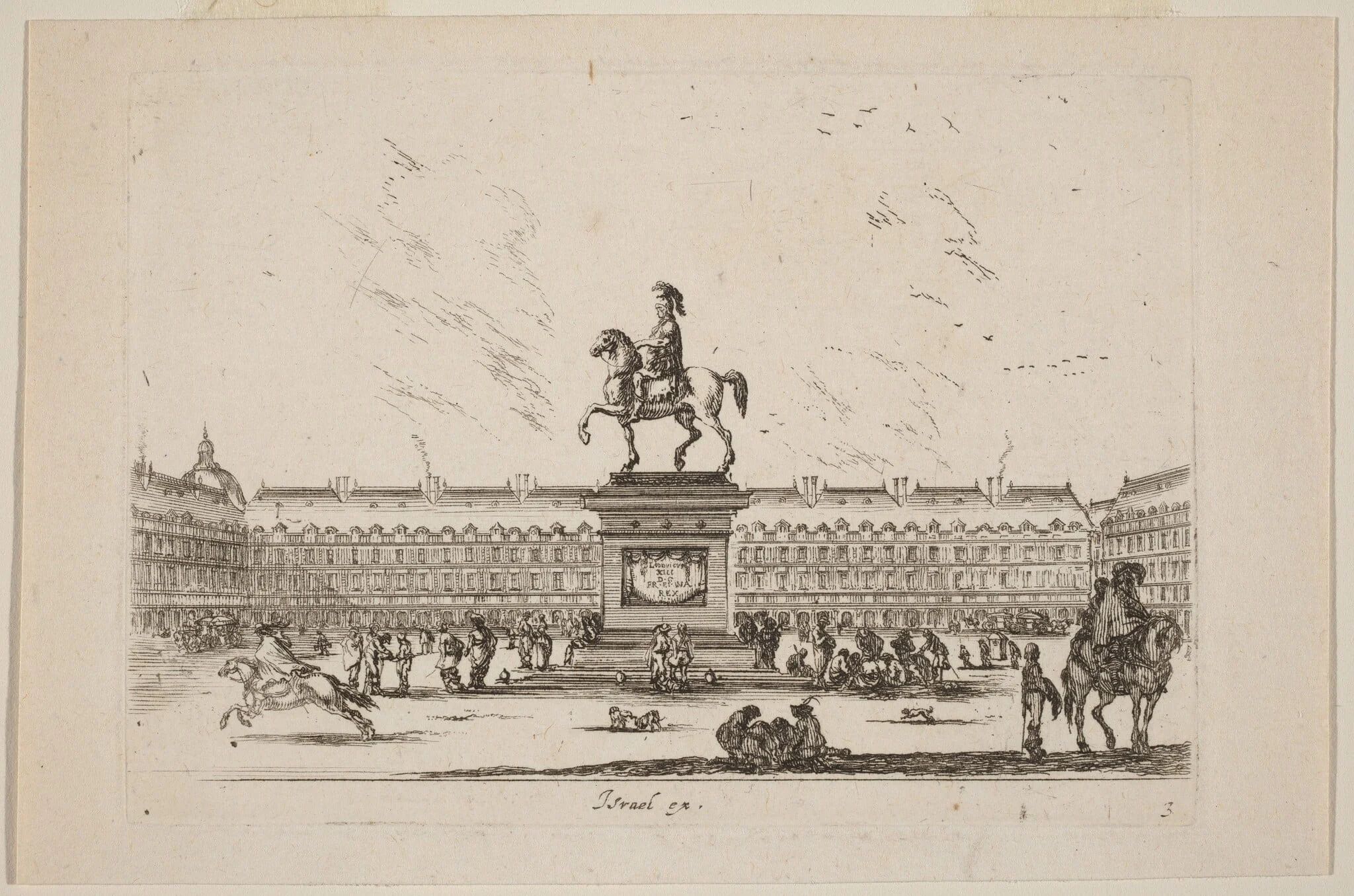 Place Royale, by Stefano Della Bella, ink, 1642