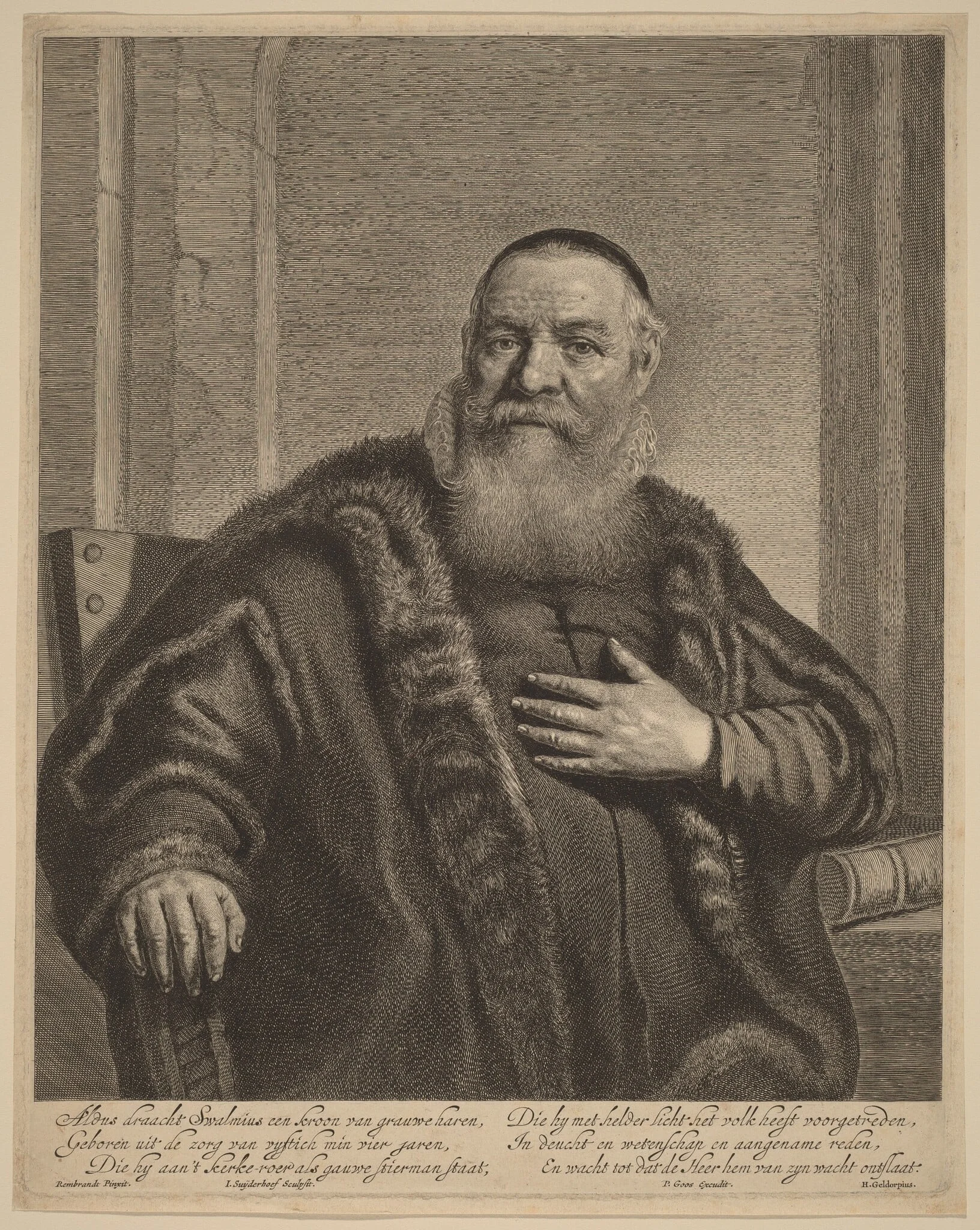 Eleazer Swalmius, by Jonas Suyderhoff, ink, 1652