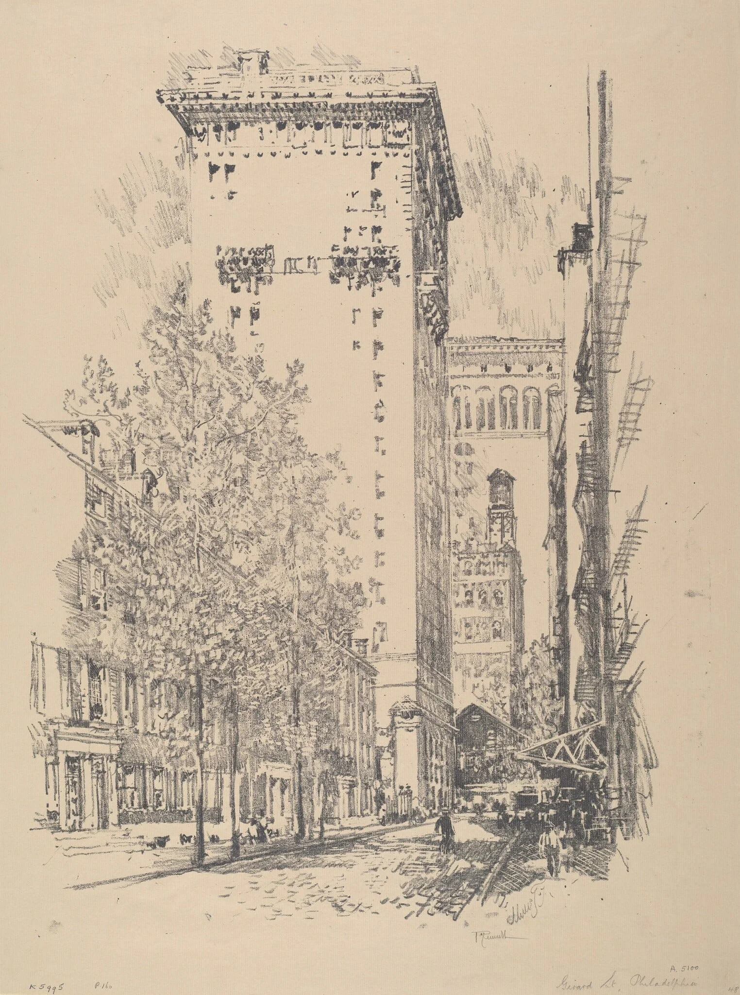 Girard Street, by Joseph Pennell, ink, 1912