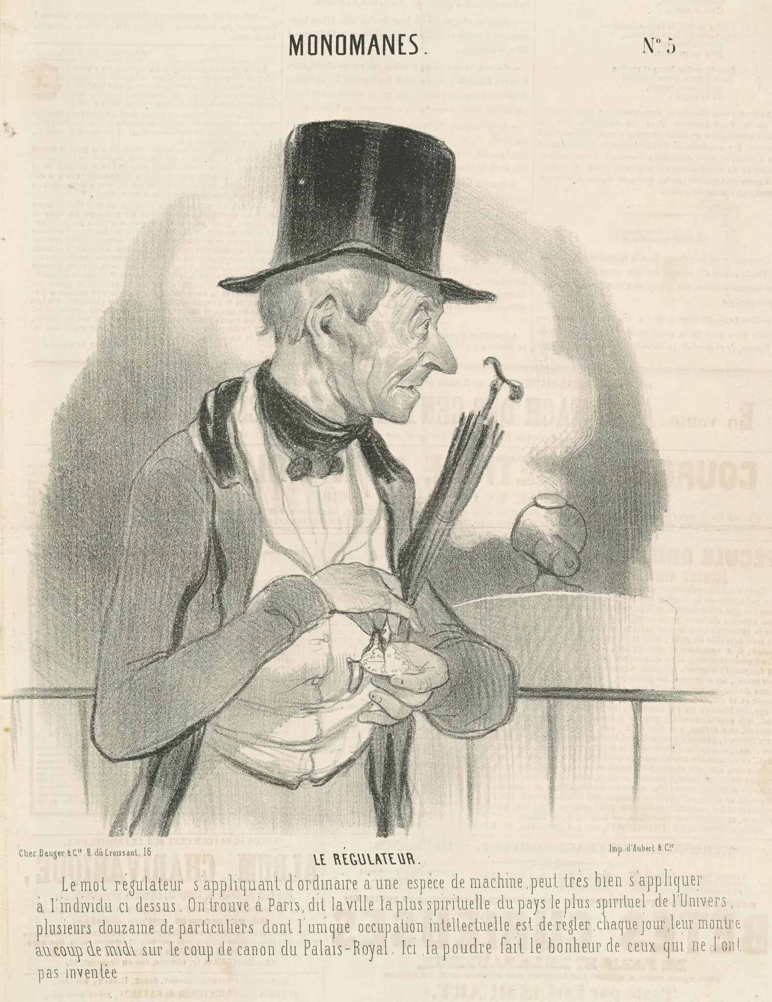 Le regulateur, by Honoré Daumier, ink, 1841