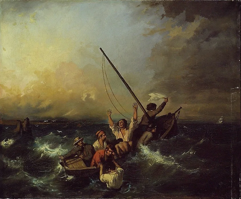 Shipwreck, by Unknown, oil, 1850