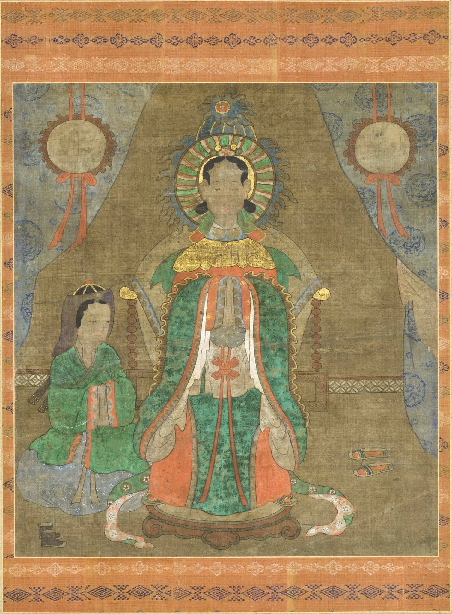 Spirit of a Noble Woman (Probably Princess Pari) and Attendant, by Unknown, unspecified, 1750