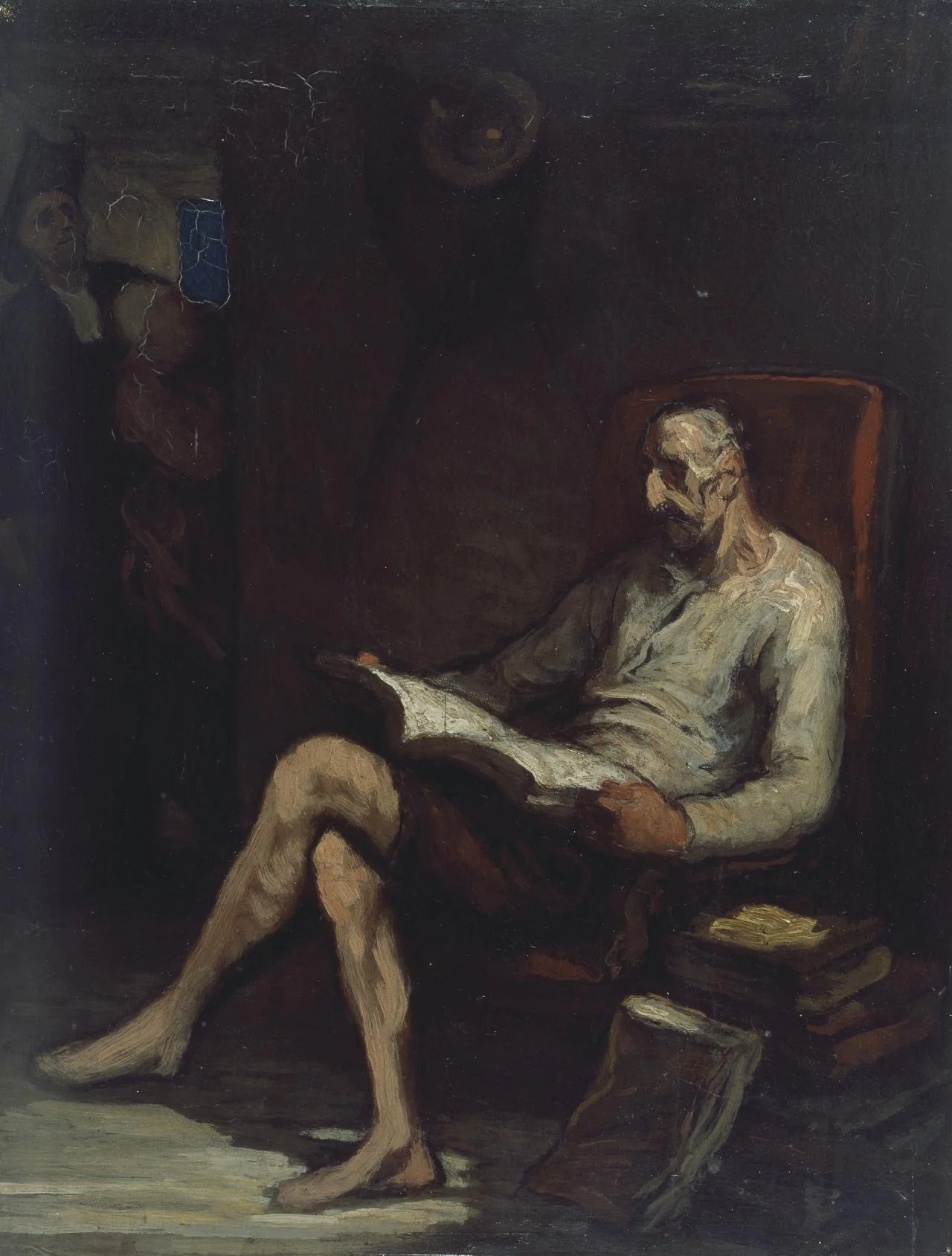 Don Quixote reading, by Honoré Daumier, oil, 1867
