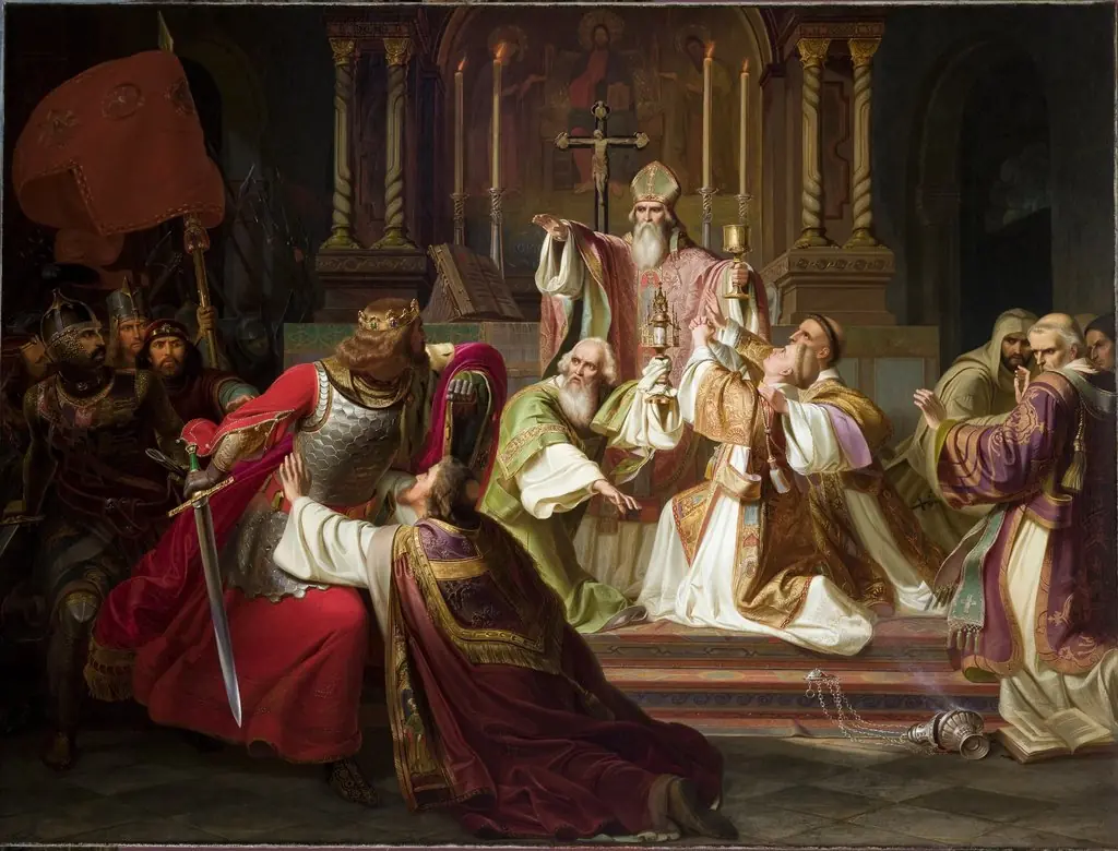 Bishop Stanisław Szczepanowski Putting a Curse on King Bolesław Śmiały