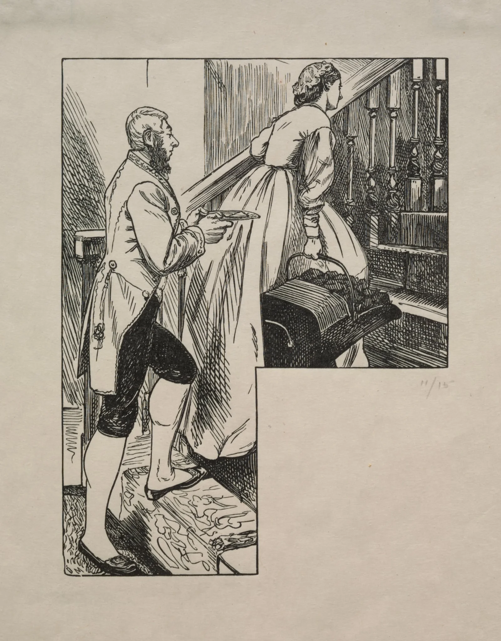 Housekeeping in Belgravia, by George Louis Palmella Busson Du Maurier, 1863