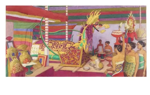 The deceased prince lying in state