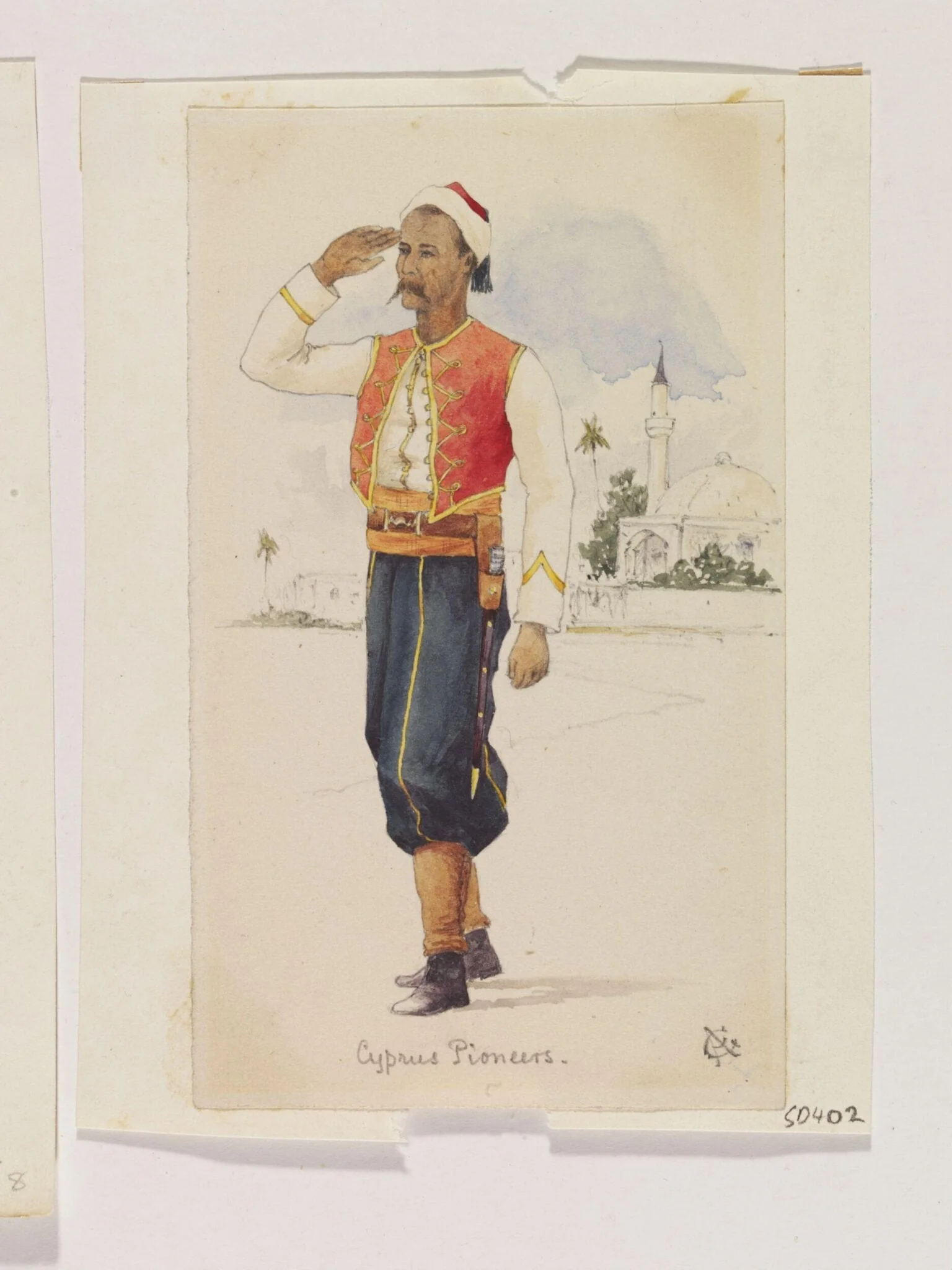 Cyprus Pioneers, by Lt. Col. Gilmore, watercolor, 1880