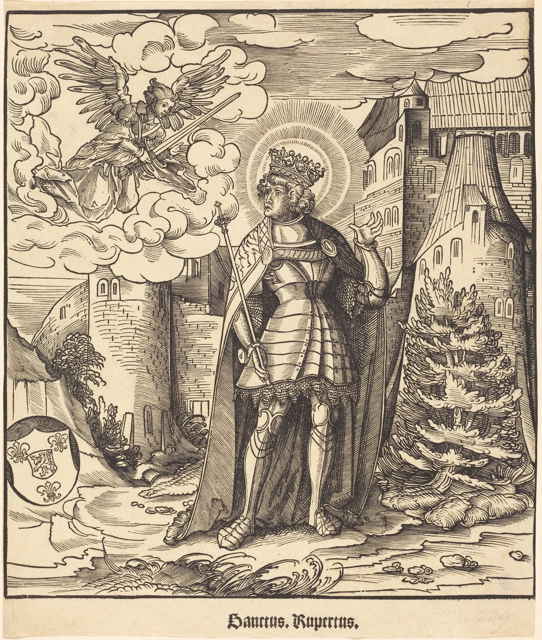 Saint Rupertus, by Leonhard Beck, ink, 1517