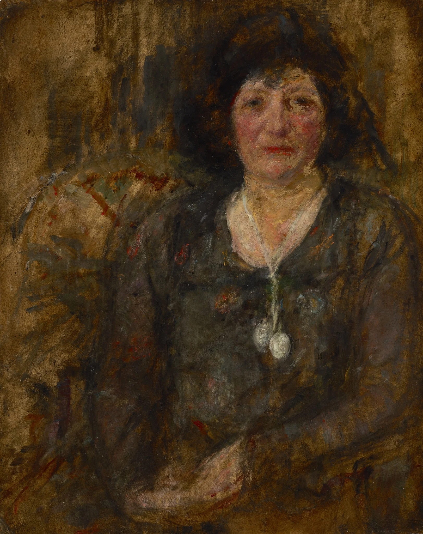 Portrait of a Lady with a Necklace, by Olga Boznańska, unspecified, 1915