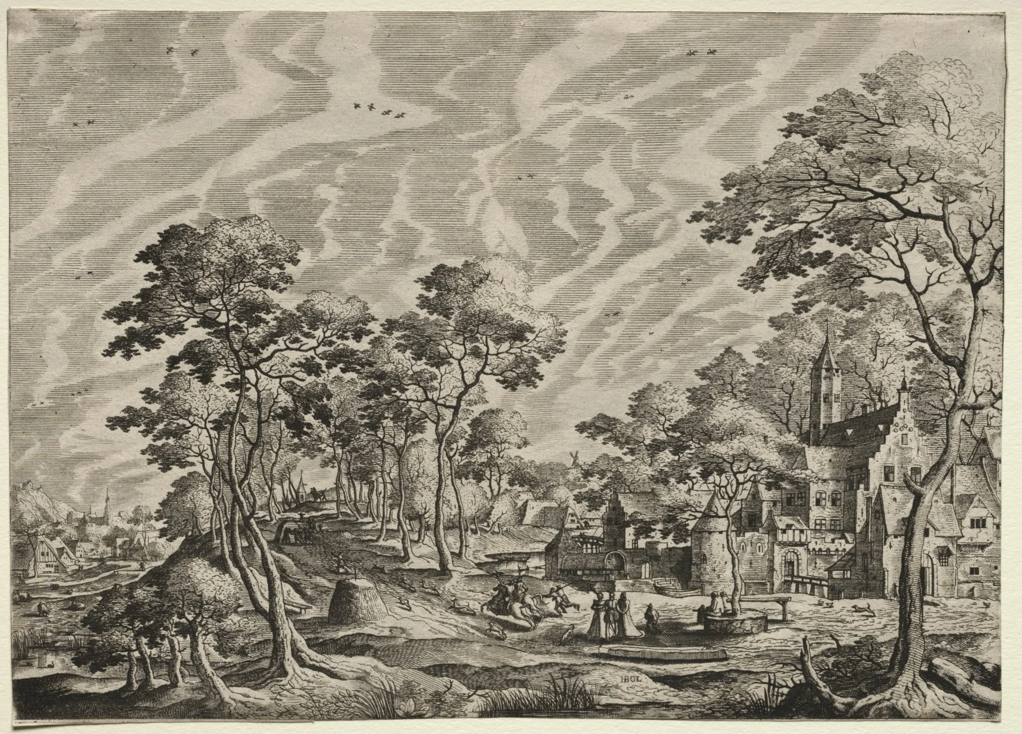 Landscape with a Chateau at the right, by Hans Bol, 1630