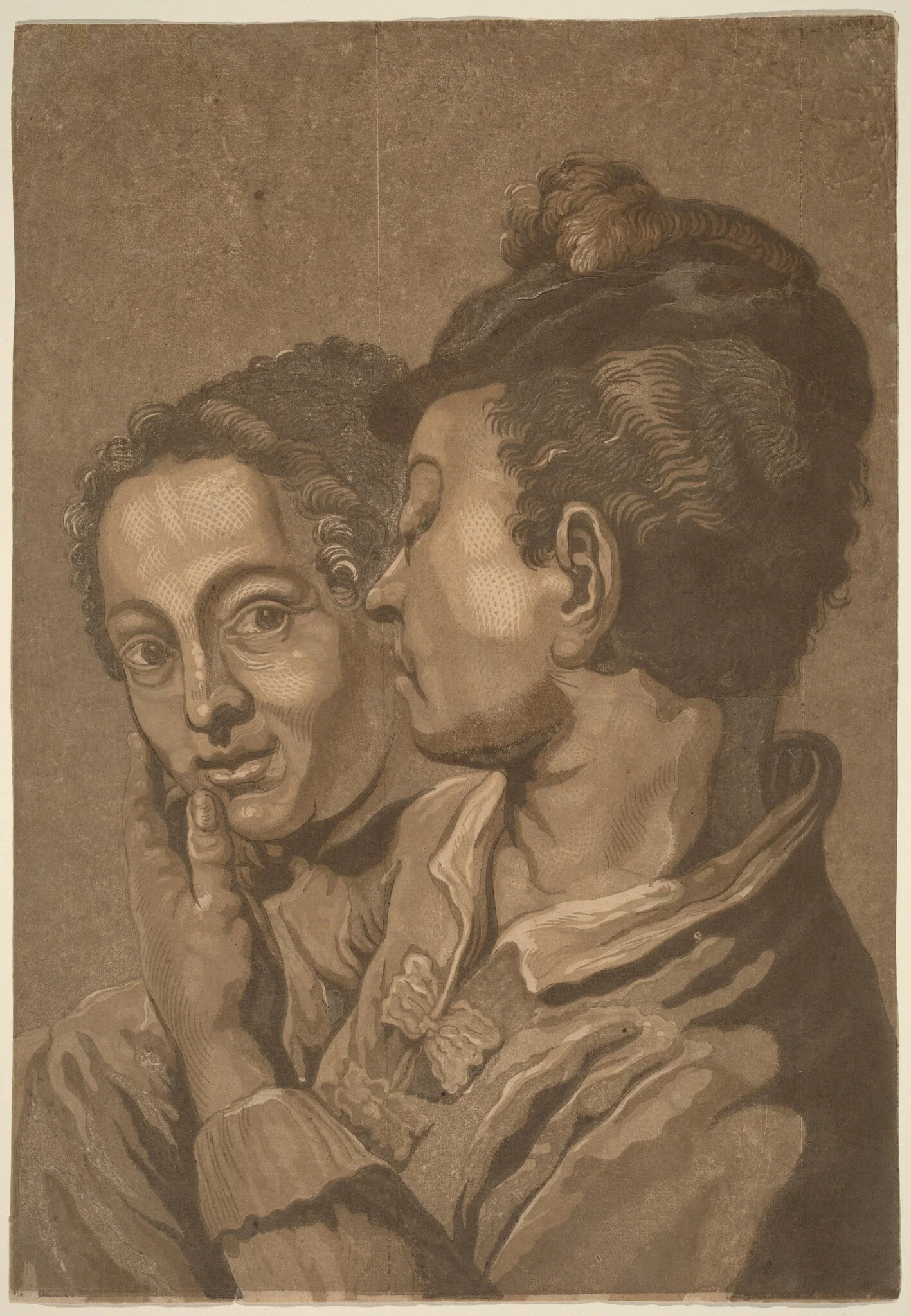 Two Lovers, by John Baptist Jackson, ink, 1743