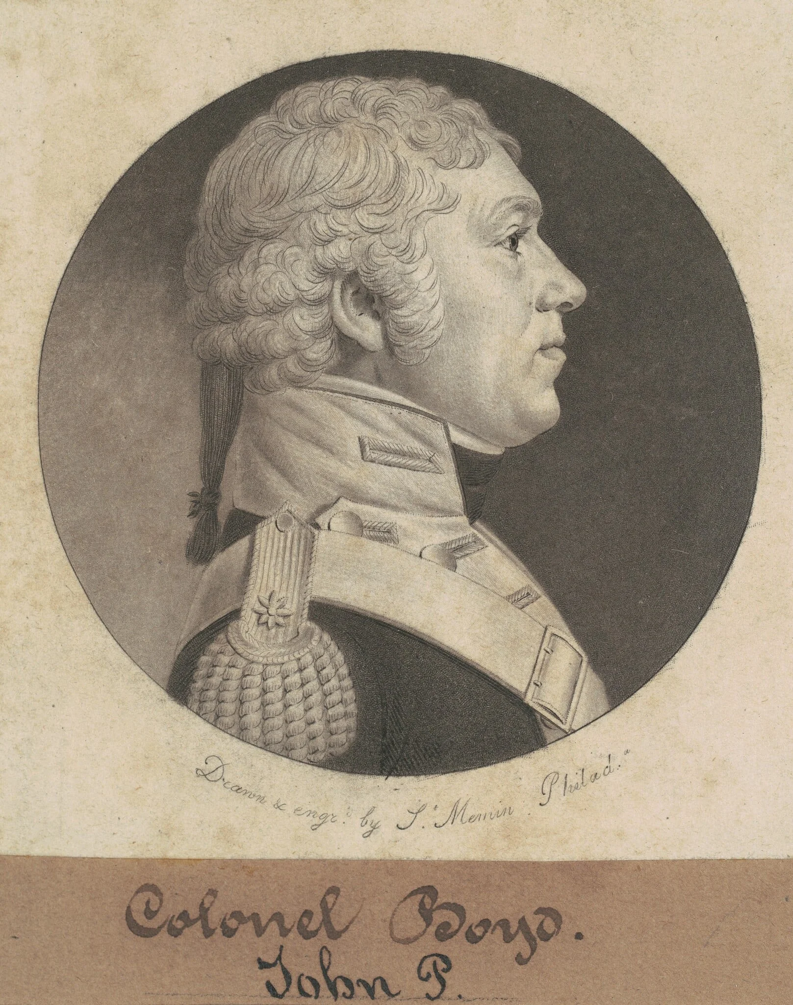Colonel Boyd, by Charles Balthazar Julien Févret de Saint-Mémin, ink, 1802