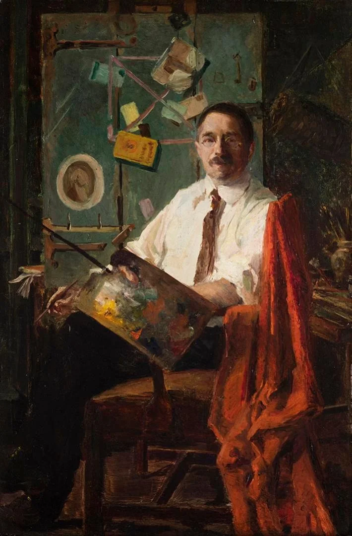 Self Portrait with Rack Picture, by John F. Peto, unspecified, 1904
