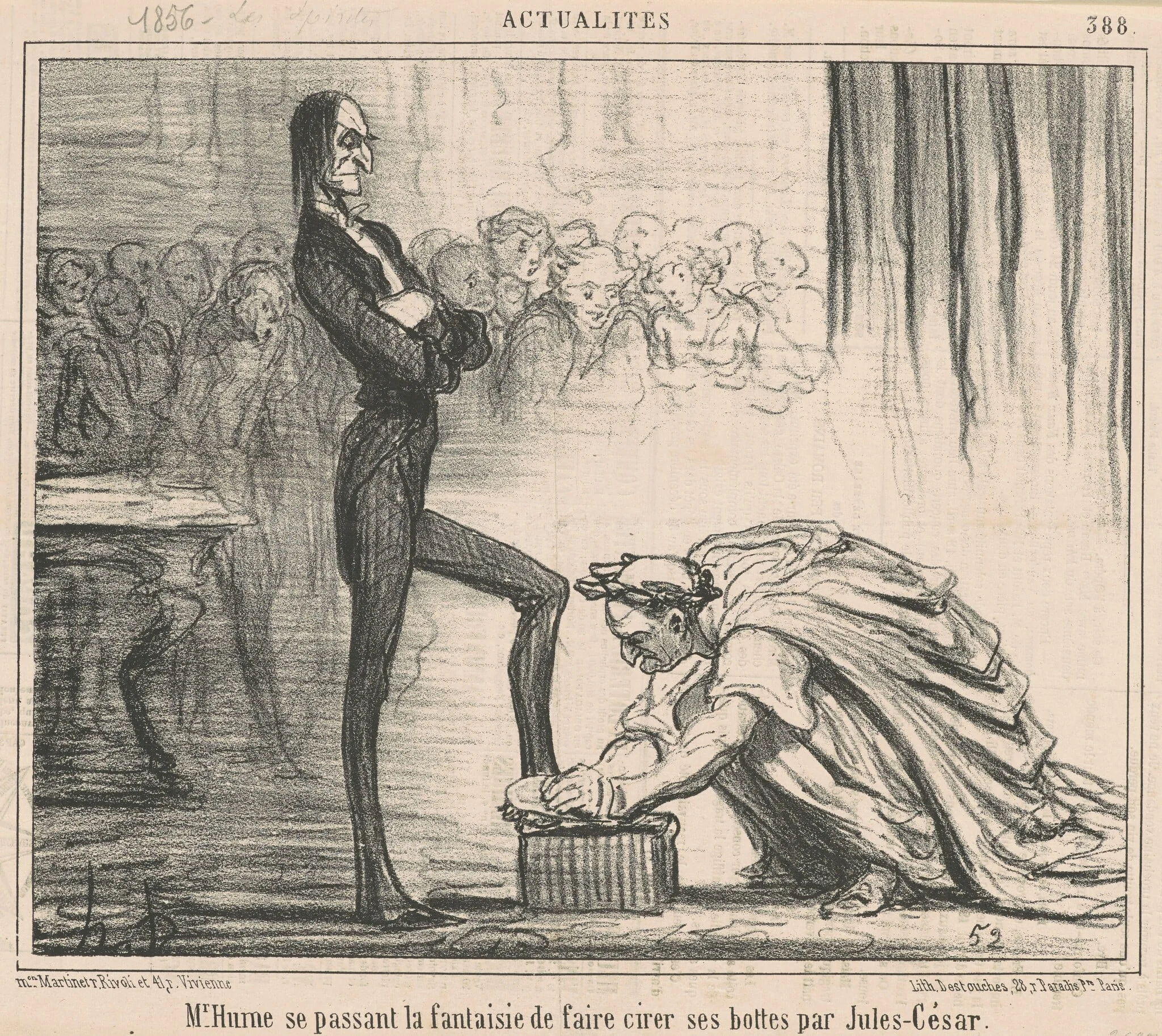 Mr Hume se passant la fantaisie ..., by Honoré Daumier, ink, 1857