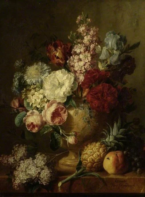Vase of flowers, by Cornelis van Spaendonck, oil, 1806