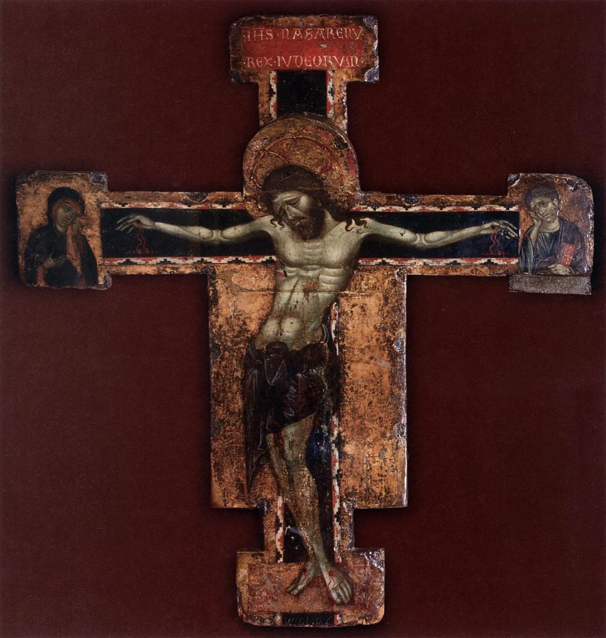 Cross with the Crucified Christ, by Ugolino di Tedice, tempera, 1270