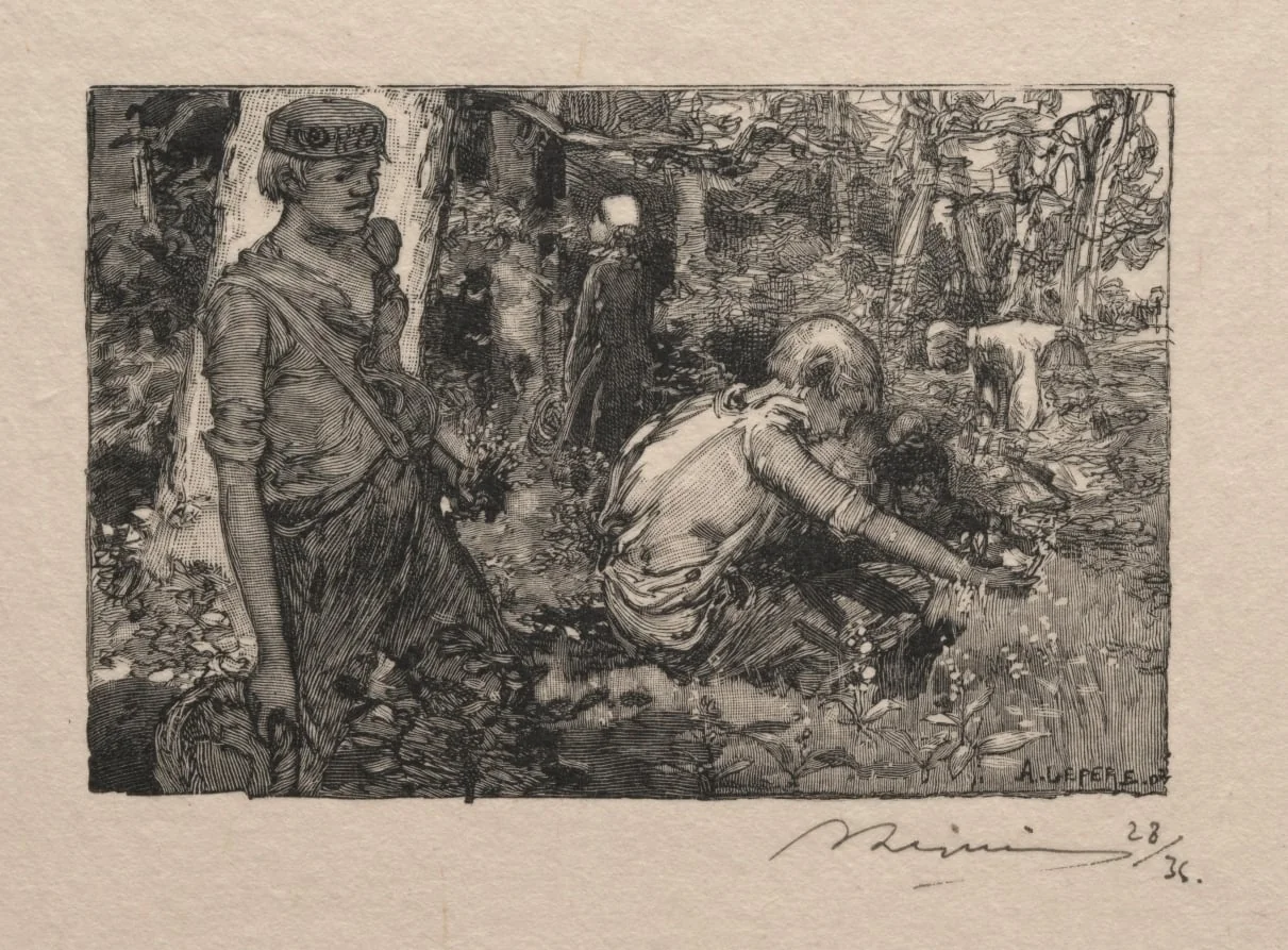 Cueillette du muguet, by Auguste Lepère, 1890