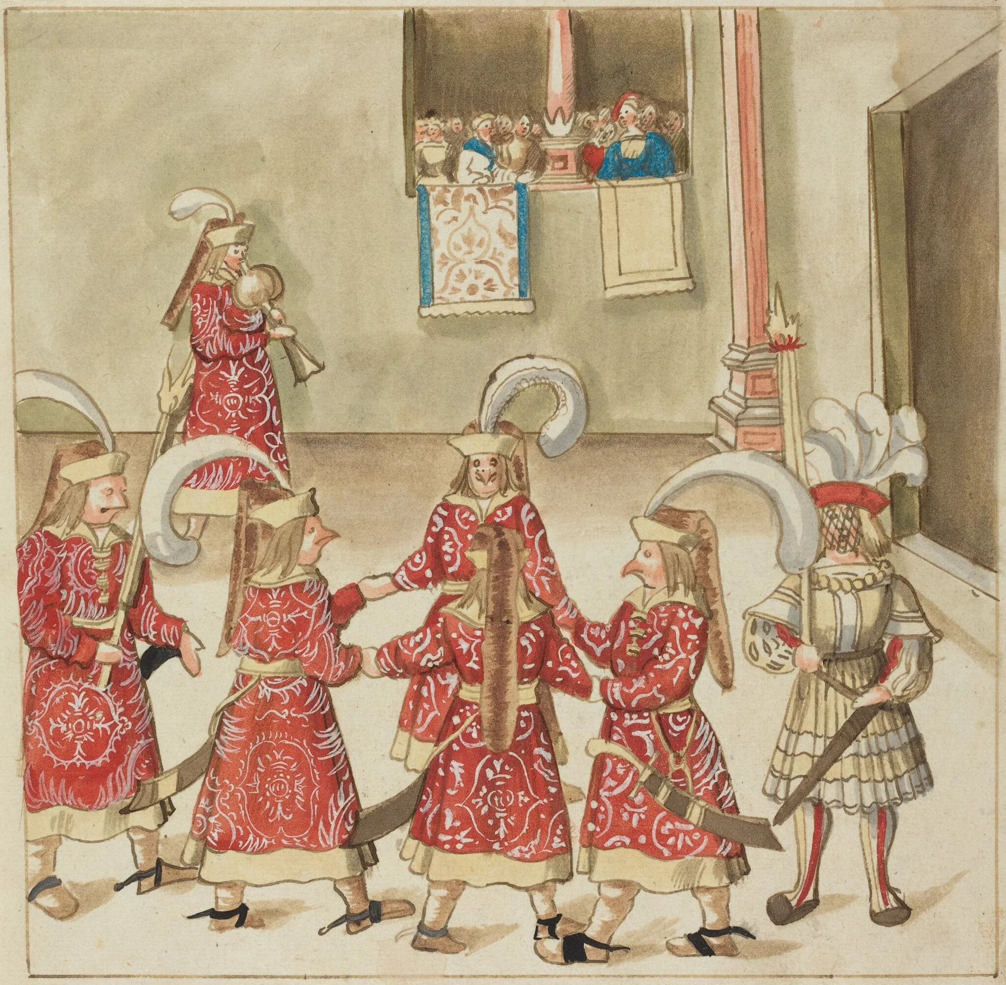 Masquerade, by German 16th Century, ink, 1514