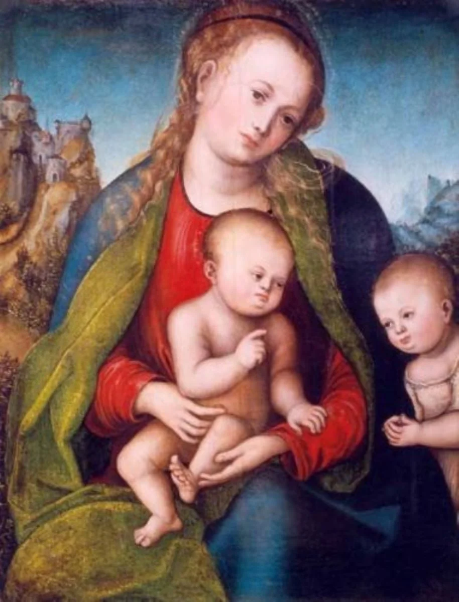 Maria cu Iisus si Sfântul Ioan, by Lucas Cranach cel Bătrân, unspecified, 1550