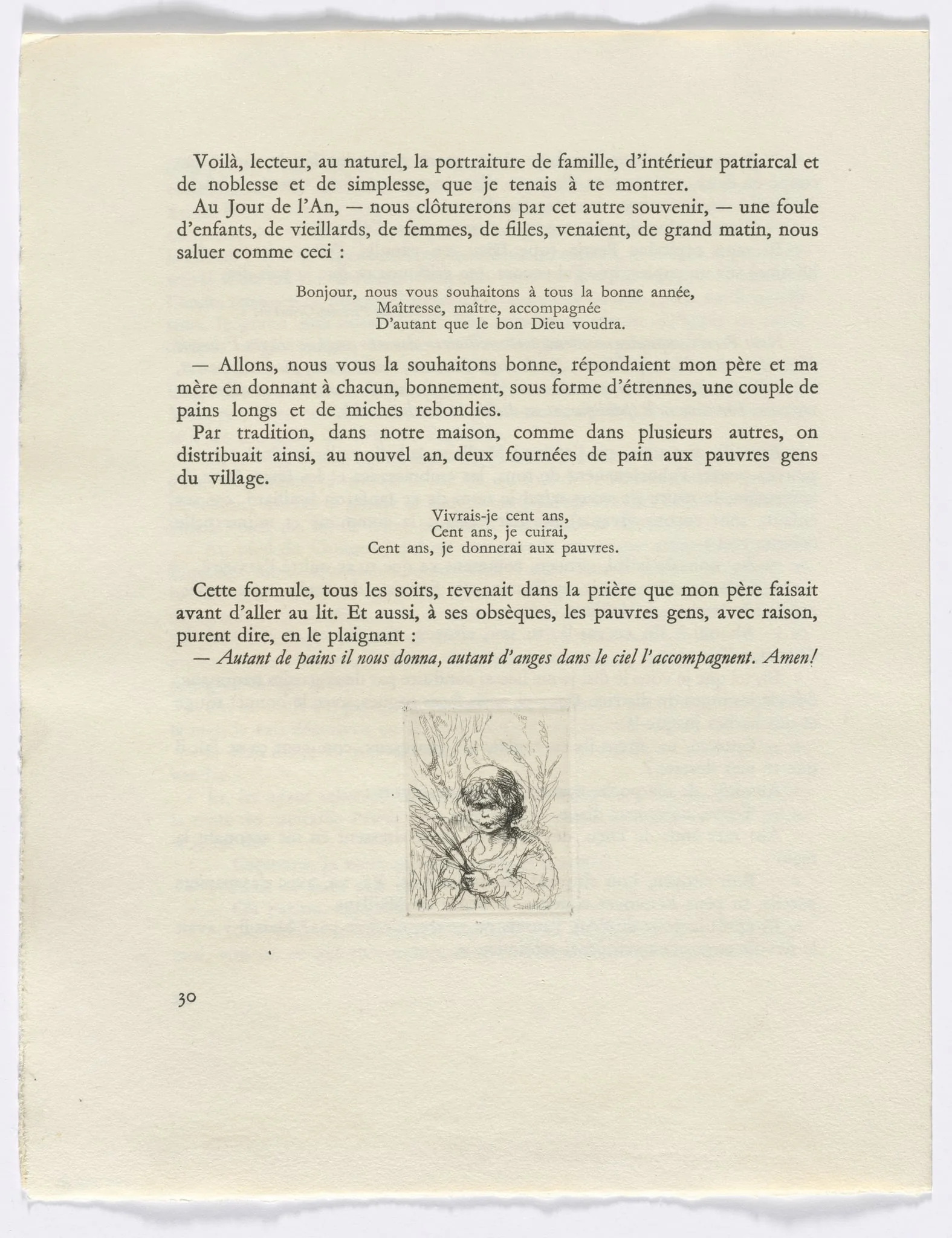 Frédéric Mistral: Mémoires et Recits by Frédéric Mistral: bust of a child (page 30)