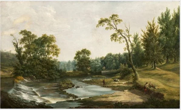 The Weir in Lucan House Demesne, by Thomas Roberts, oil, 1774