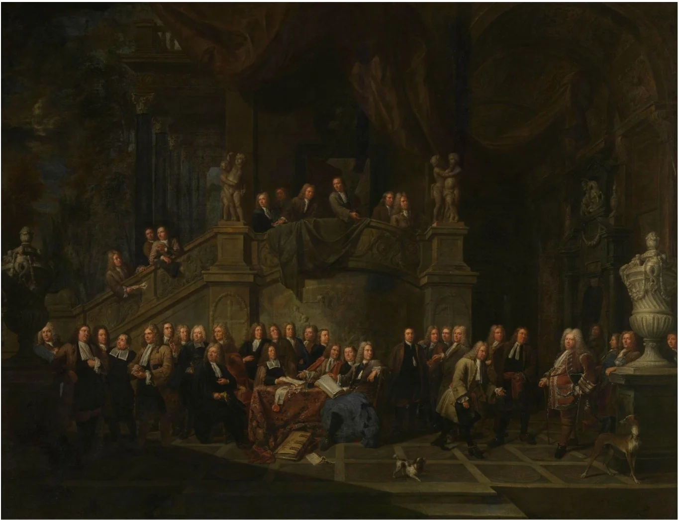The reception of Jan Karel de Cordes at the guild hall, by Balthasar van den Bossche, oil, 1711