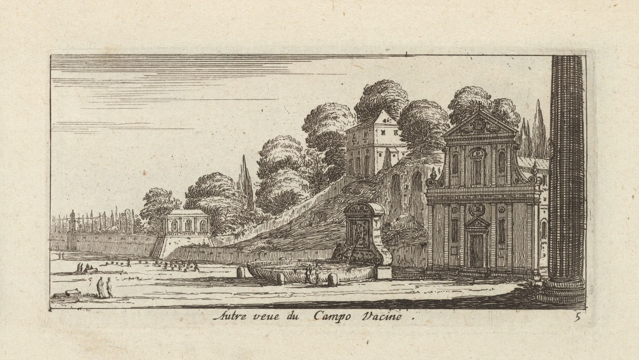 Autre veue du Campo Vacine, by Israël Silvestre, ink, 1650