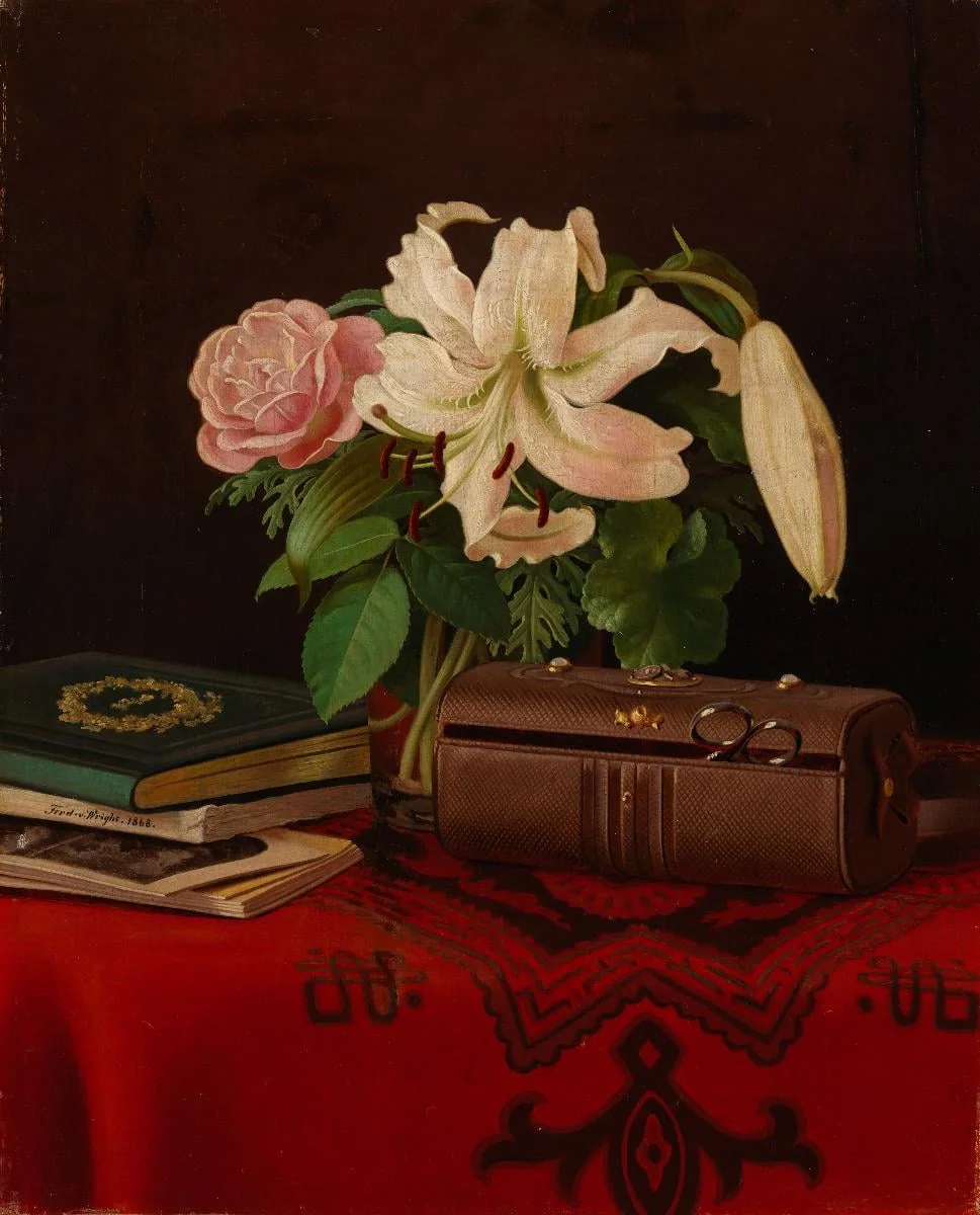 Asetelma ompelupöydällä, by Ferdinand von Wright, unspecified