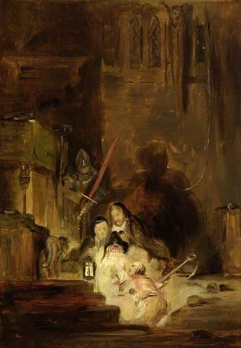 The burial of the Scottish Regalia, by David Wilkie, oil, 1835
