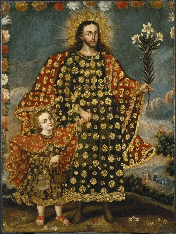 Saint Joseph and the Christ Child, by Unknown, oil, 1737