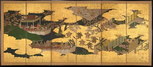 源氏物語図屏風 (胡蝶)|“Butterflies”