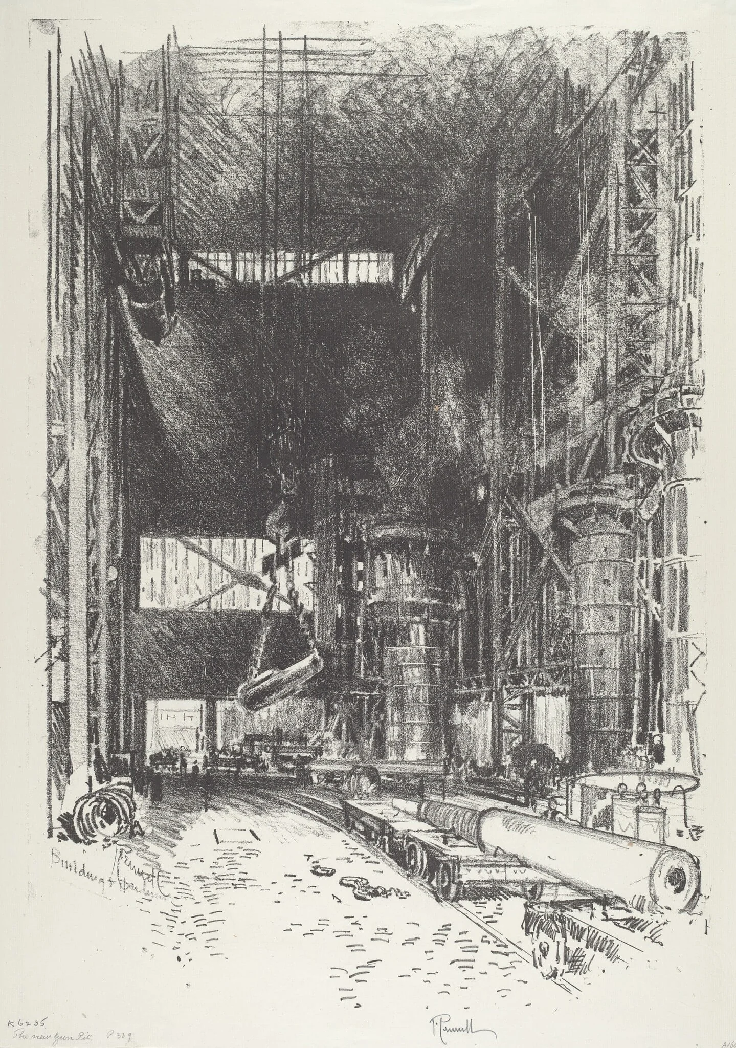 The New Gun-Pit, by Joseph Pennell, ink, 1916