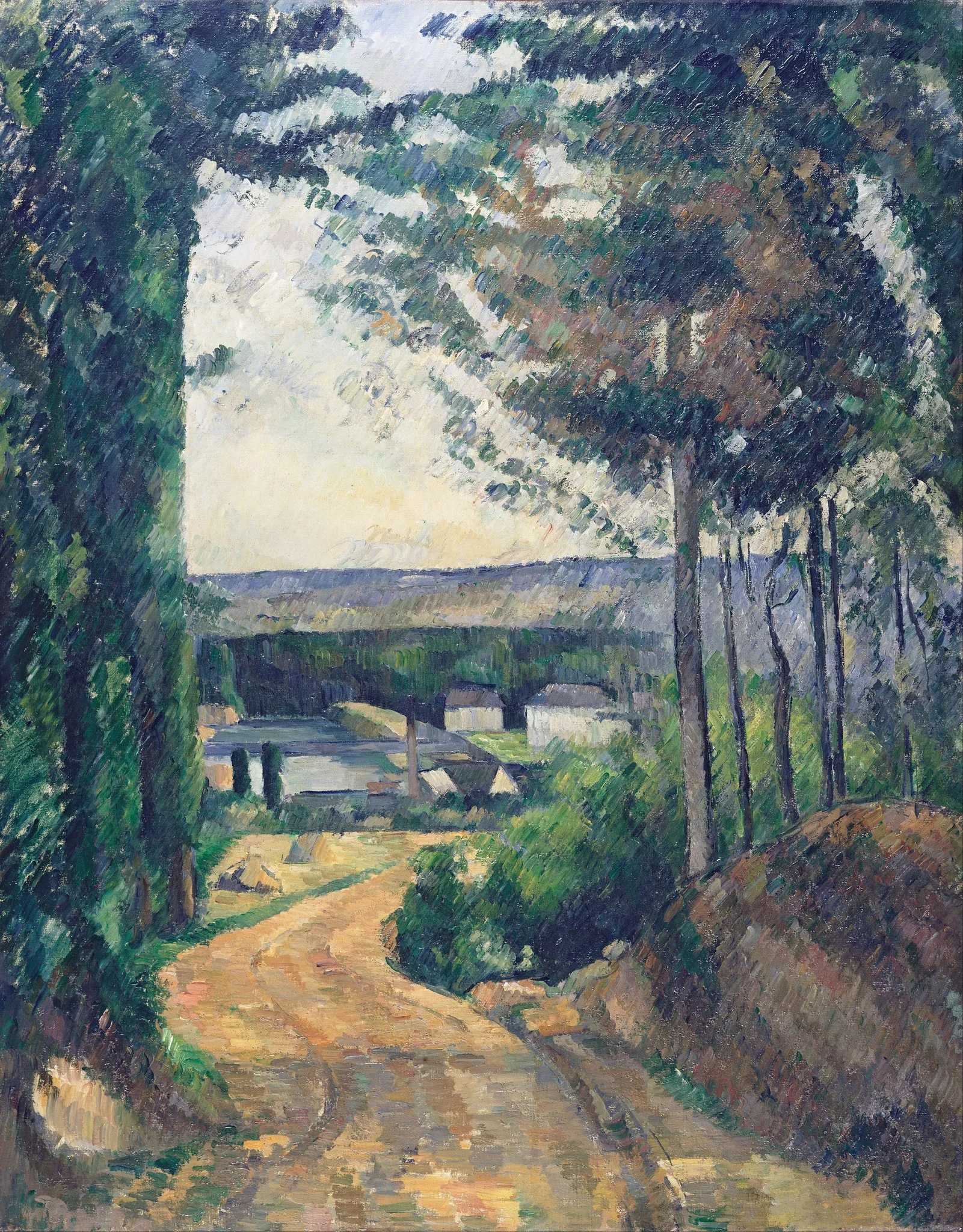 Road leading to the lake, by Paul Cezanne, oil, 1890