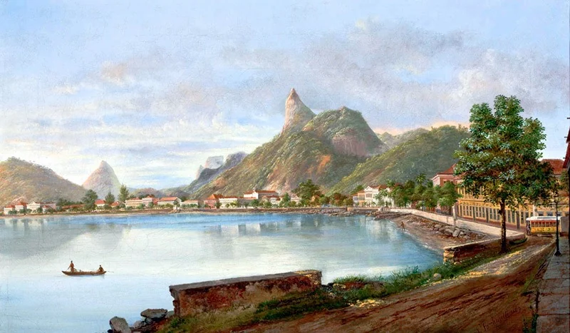 Botafogo Cove, by Nicola Antonio Facchinetti, oil, 1869